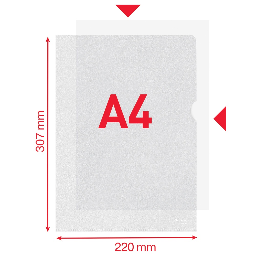 Plastic Folders for A4 Paper, Set of 10, QUALITY FOLDERS, Clear