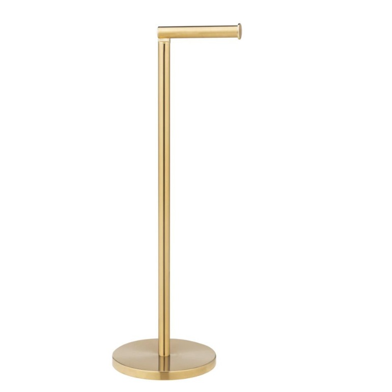 Space-saving toilet paper holder, TWO IN ONE, H 55 cm, Gold