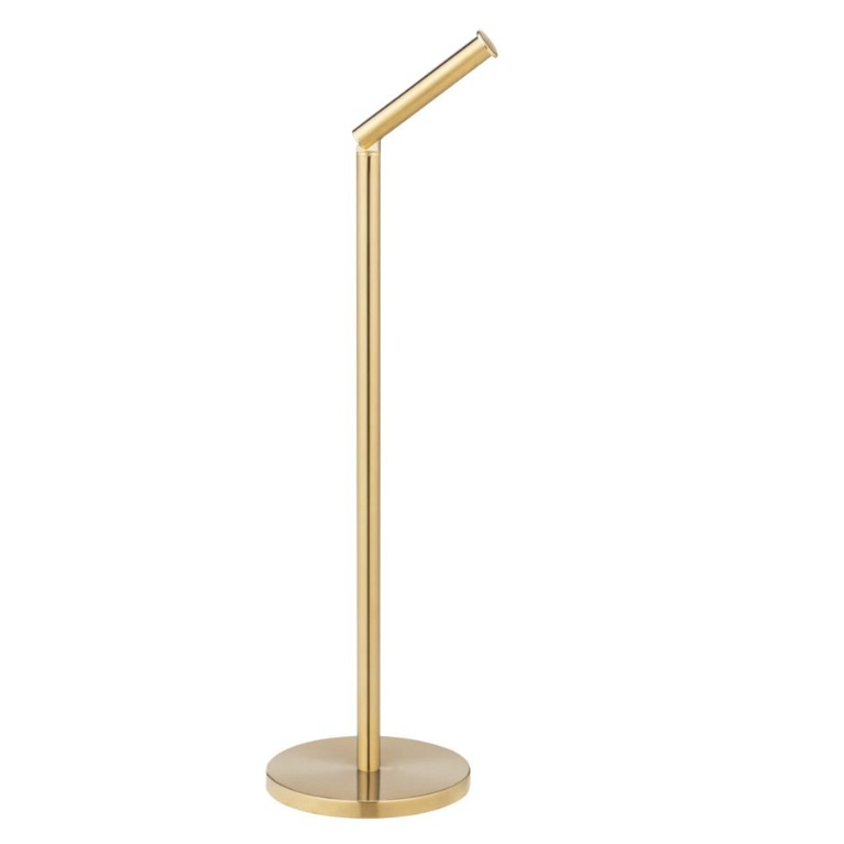 Space-saving toilet paper holder, TWO IN ONE, H 55 cm, Gold