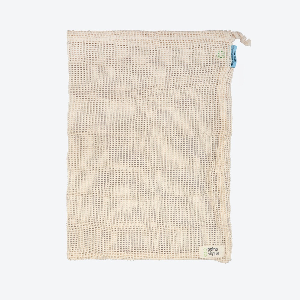 Cotton Bag, LARGE REUSABLE MESH BAG, 30 x 40cm, Beige