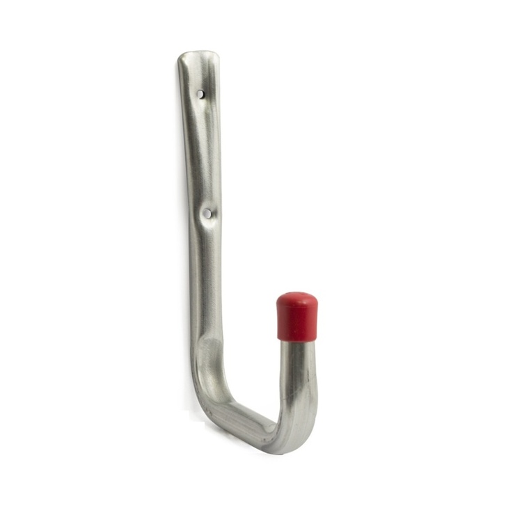 Utility hook, wall mounted, 11,5 cm, HABO, Metal / Red