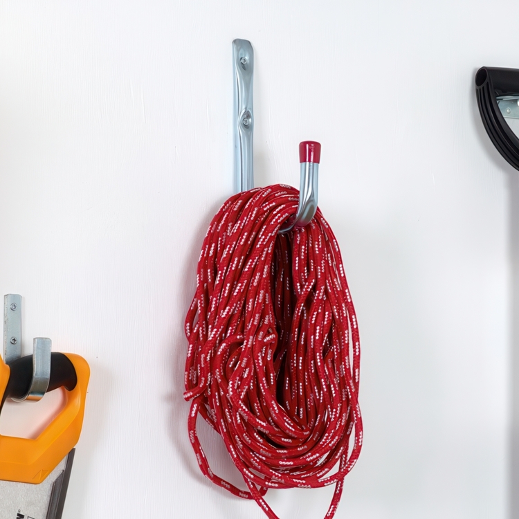 Utility hook, wall mounted, 22 cm, HABO 8501, Metal / Red