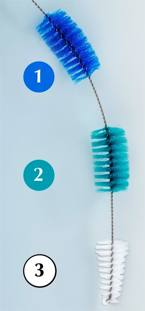 Drain Cleaner, flexible, 3-PHASE DRAIN SPIRAL, Ø 3 x 110 cm, Silver / blue / white
