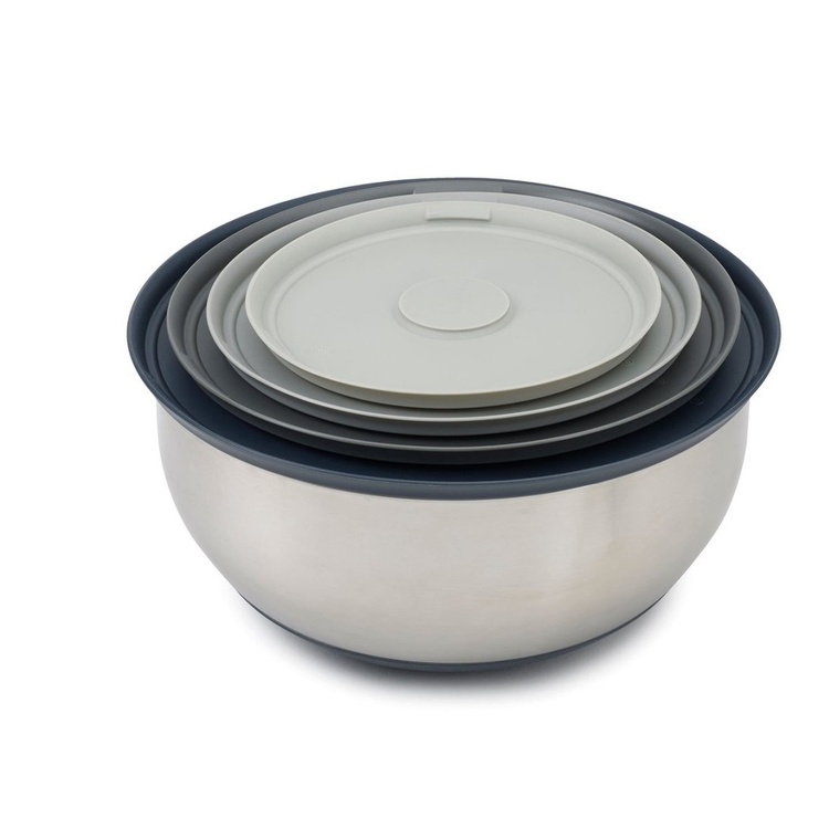 Bowls Set of 4, PREP & STORE, Joseph Joseph, Silver / Grey
