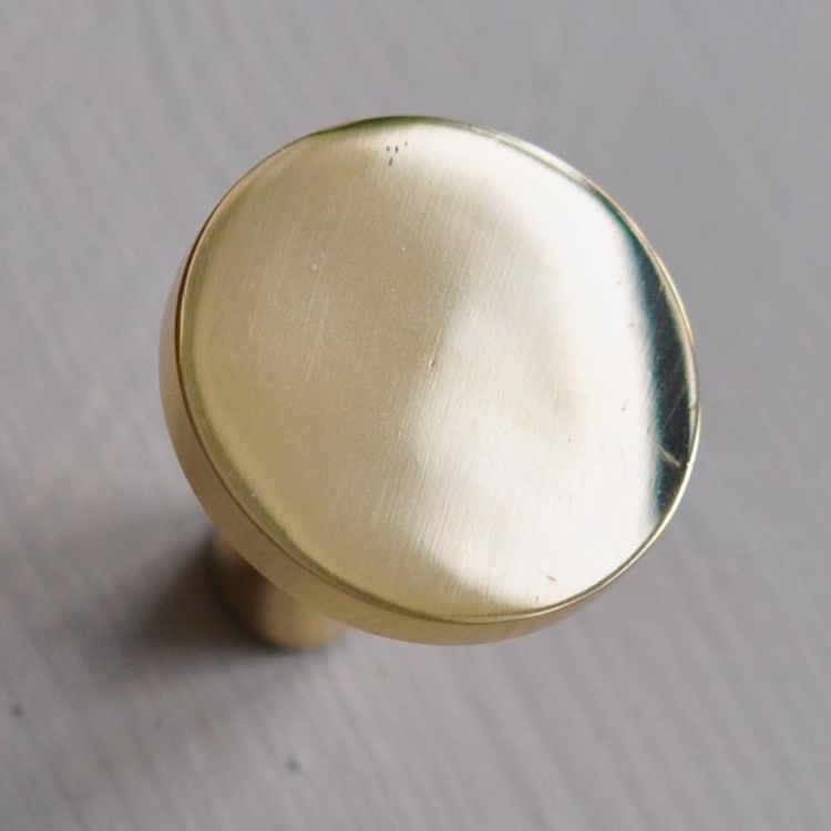 Round hook / knob, EXMEZ, Ø 3 cm, Shiny Brass