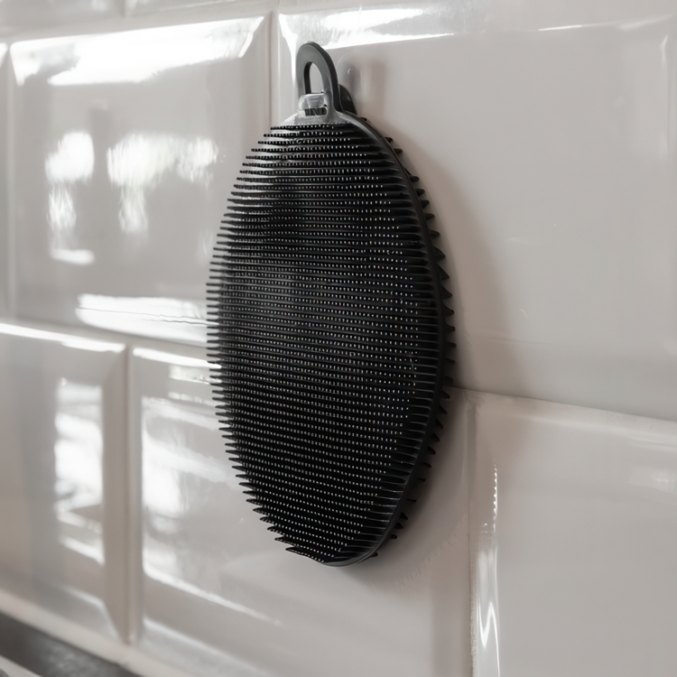 Silicone Sponges, Soft, Set of 2, SPÜL-SCHWAM, Ø 12, Black