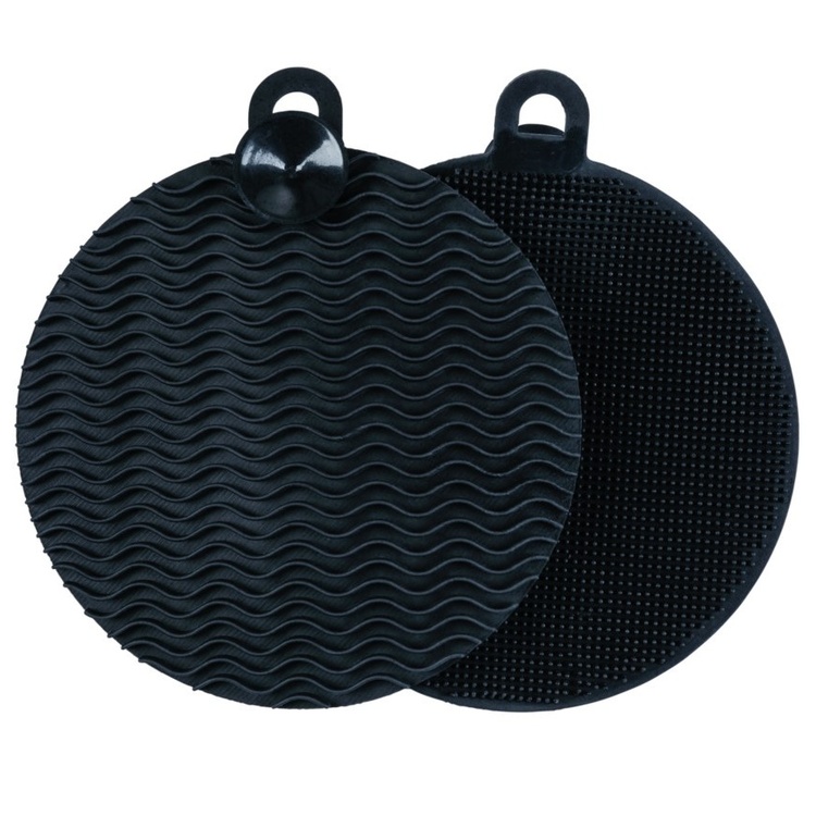Silicone Sponges, Soft, Set of 2, SPÜL-SCHWAM, Ø 12, Black