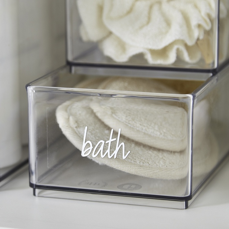 Adhesive Labels, Set of 18, THE HOME EDIT BATHROOM LABELS, Clear