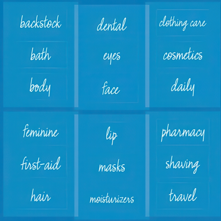 Adhesive Labels, Set of 18, THE HOME EDIT BATHROOM LABELS, Clear