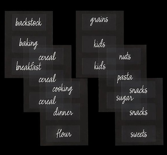 Adhesive Labels, Set of 18, THE HOME EDIT PANTRY LABELS, Clear
