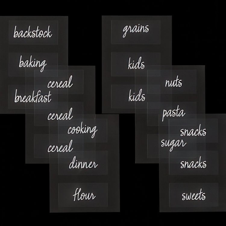 Adhesive Labels, Set of 18, THE HOME EDIT PANTRY LABELS, Clear