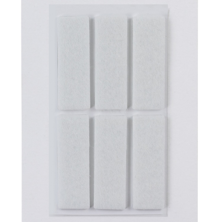 Self-Adhesive Feltpads , Set of 6, HERMA, 4,5 x1,5 cm, White