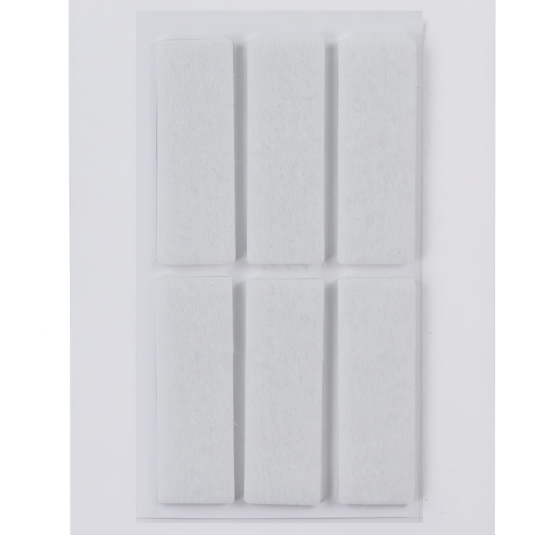 Self-Adhesive Feltpads , Set of 6, HERMA, 4,5 x1,5 cm, White
