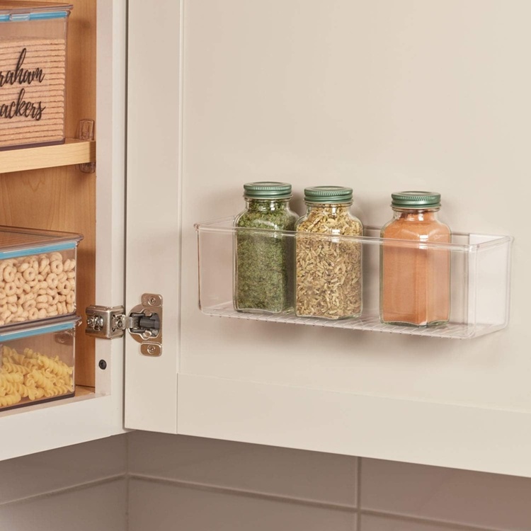 Adhesive Wall Container, OBLONG RPET AFFIXX BIN, 28 x 7,5 x H 8,5 cm, Transparent