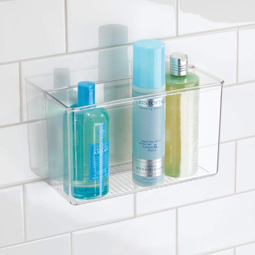 Adhesive Wall Container, LARGE RPET AFFIXX BIN, 28 x 9 x H 16 cm, Transparent