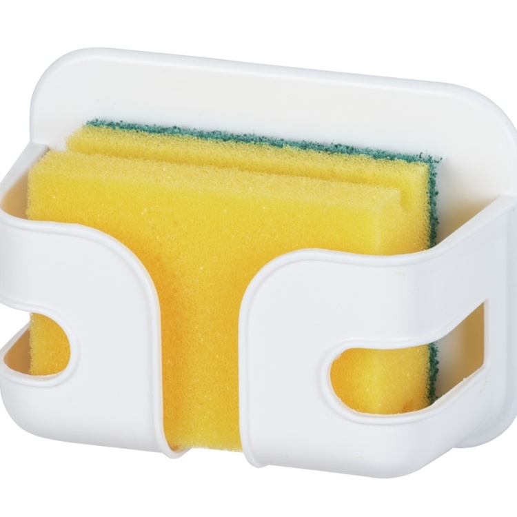 Self-adhesive holder for dish sponge, SOYO, 12 x 6 x H 9 cm, White