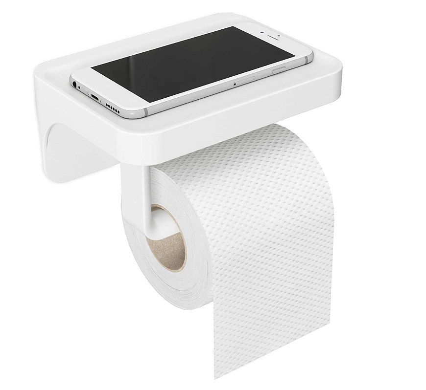 Holder for toilet paper, with shelf, Self-adhesive, UMBRA FLEX, White 