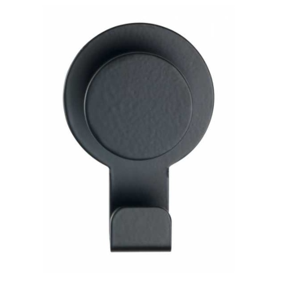 Self-adhesive metallic hook, BLANDAS DOUBLE HOOK, 5 x H 7,5 cm, Black