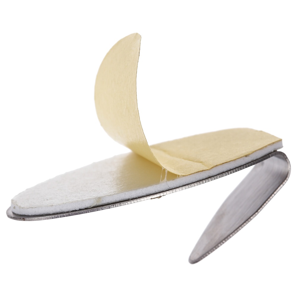 Self-adhesive metallic hooks, set of 3, OVAL LARGE, 3,5 x 2 x H 5 cm, Stainless steel