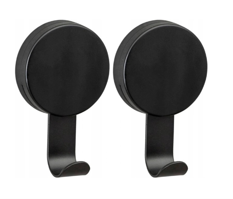 Hooks, set of 2, LARGE STATIC-LOC PAVIA, 6 x 3,5 x H 10 cm, Black