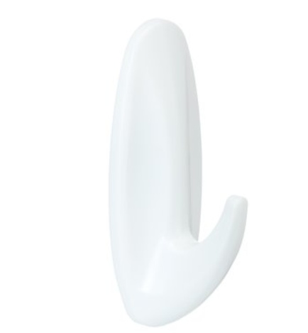 Self-adhesive hooks, Removable, Set of 2, COMMAND MEDIUM, 2,9 x H 7,9 cm, White