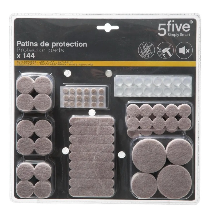 Self-Adhesive Furniture pads, Set of 144, BIG PACKPROTEKTOR PADS, Beige