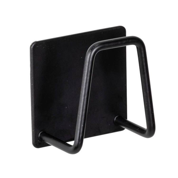 Self-adhesive metallic holder, UNIVERSAL HOOK, 5 x 5 cm, Black