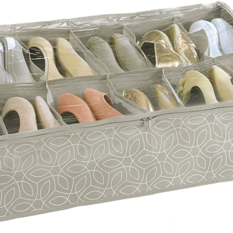 Shoe storage under-bed, BALANCE, 74 x 60 x H 15 cm, Beige