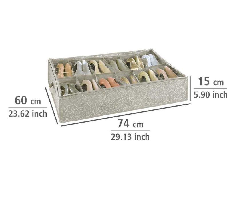 Shoe storage under-bed, BALANCE, 74 x 60 x H 15 cm, Beige