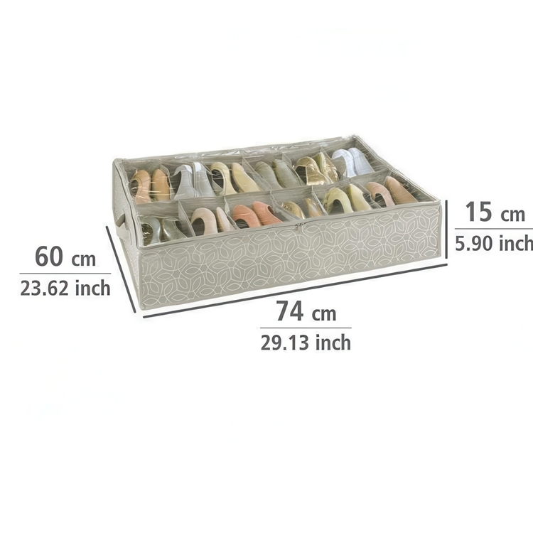 Shoe storage under-bed, BALANCE, 74 x 60 x H 15 cm, Beige