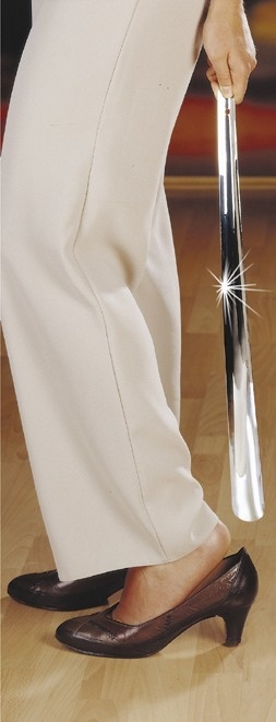 Shue horn in Stainless Steel, Extra long, SCHUHLÖFFEL, 57cm, Silver