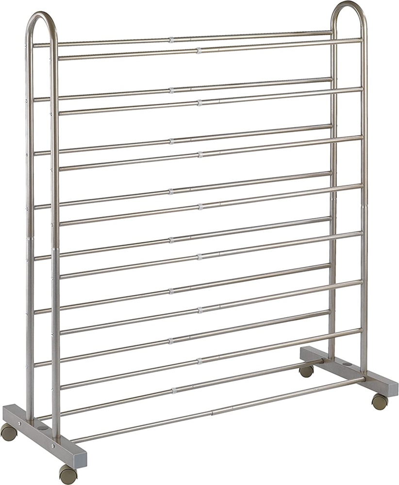 Expandable Shoe Rack with castors, GIANT, 67~116 x 43 x H 125,5 cm, Bronze