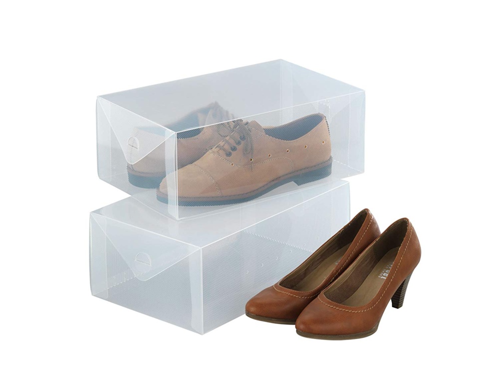 Shoe boxes, Set of 2, AUFBEWAHRUNGSBOX, 34 x 21 x H13 cm, Clear