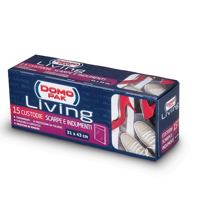 Shoe Bags / Garment Bags, transparent plastic, Set of 15, LIVING, 31 x 43 cm, Clear