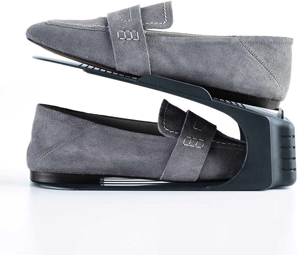 Shoe rack, Set of 3, Space-saving, SHOE ORGANIZER, Dark Grey