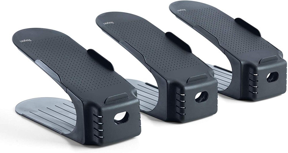 Shoe rack, Set of 3, Space-saving, SHOE ORGANIZER, Dark Grey