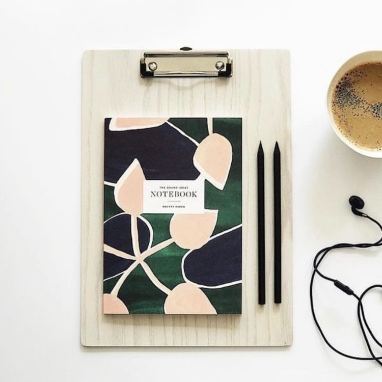 Clip-Board in wood, A4, DESKSTORE, White wash