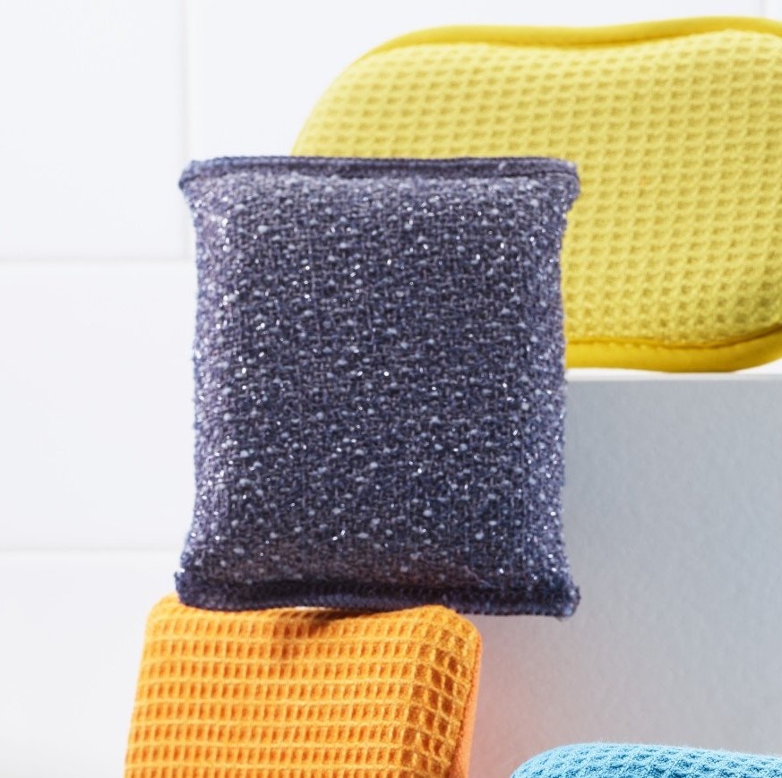Scrubbers in Microfiber, Set of 2, NON-SCRATCH SCRUBBING PADS, 10,5 x 7,5 cm, Grå