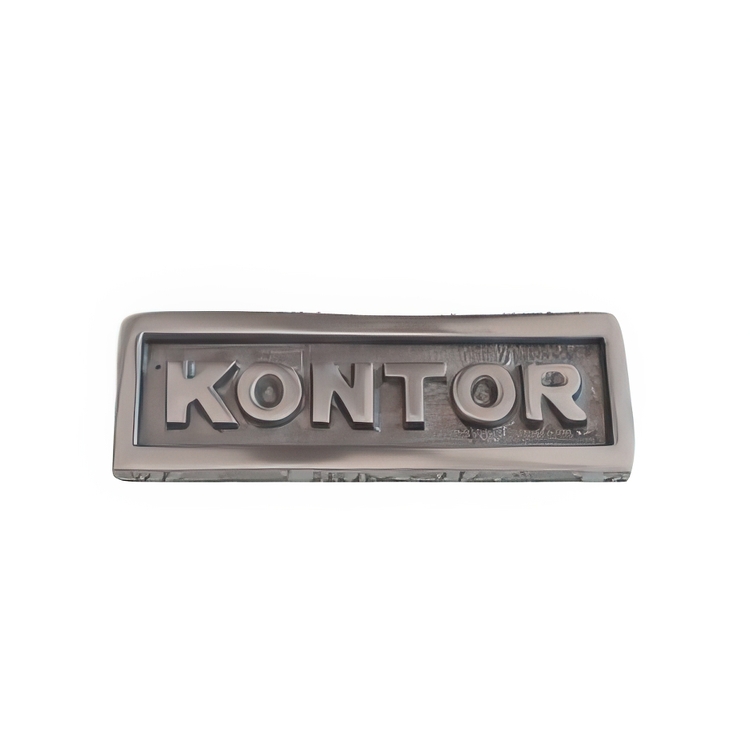 Sign with frame, KONTOR, 10 x H 3,5 cm, Exmez, Sand-cast aluminum
