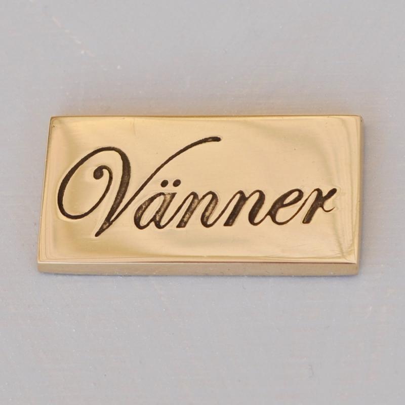Sign, VÄNNER 4,8 x 2 cm, Exmez, Brass
