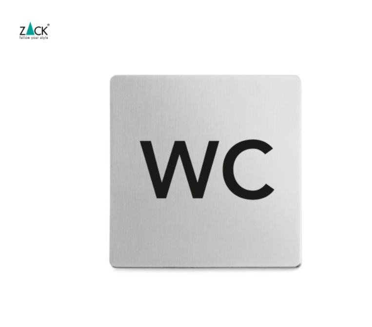 Sign, self-adhesive, WC, 8, x 8 cm, Zack, Stainless steel
