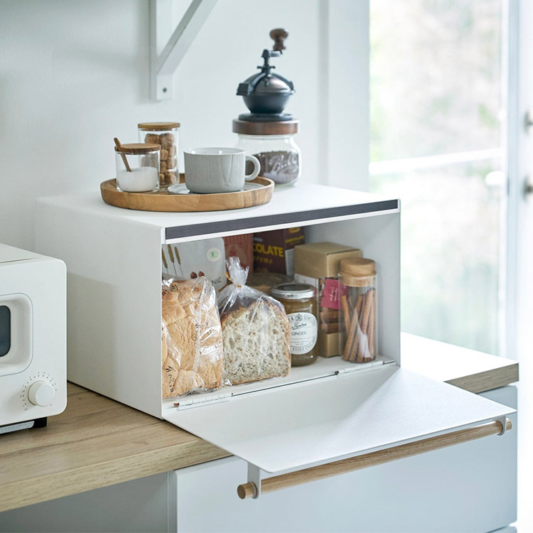 Steel cabinet, TOSCA BREAD CASE, 43 x 36,5 x H 24 cm, Yamazaki, White