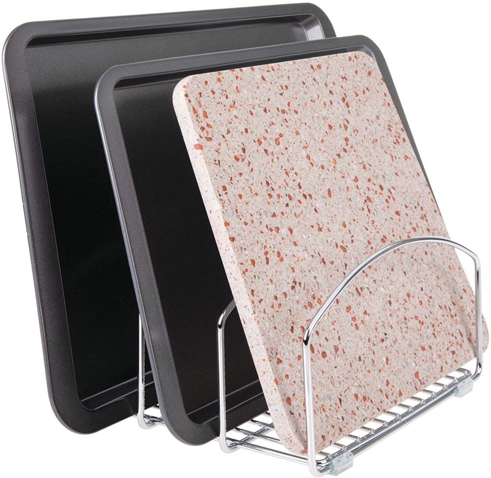 Cutting Boards and Baking Sheets Organizer, 3 Slots, CLASSICO, Chrome