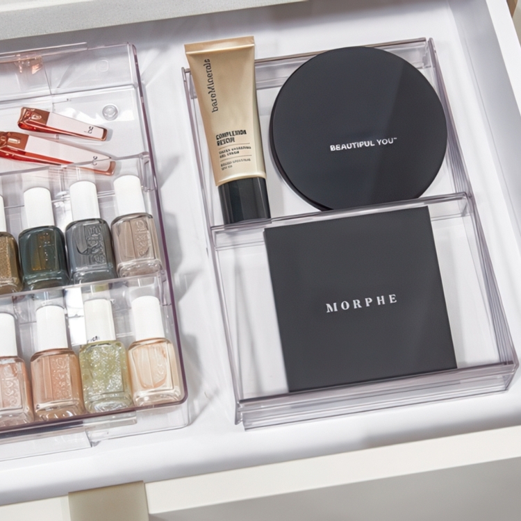 Make up Storage, Expandable, THE HOME EDIT ANGELD ORGANIZER, 17,1 till 33 cm, Clear