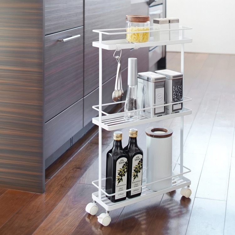 Narrow storage trolley, TOWER KITCHEN CART, Yamazaki