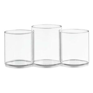 Make-up caddy with 3 compartments, COSMETIC TRIO CUP, Clear