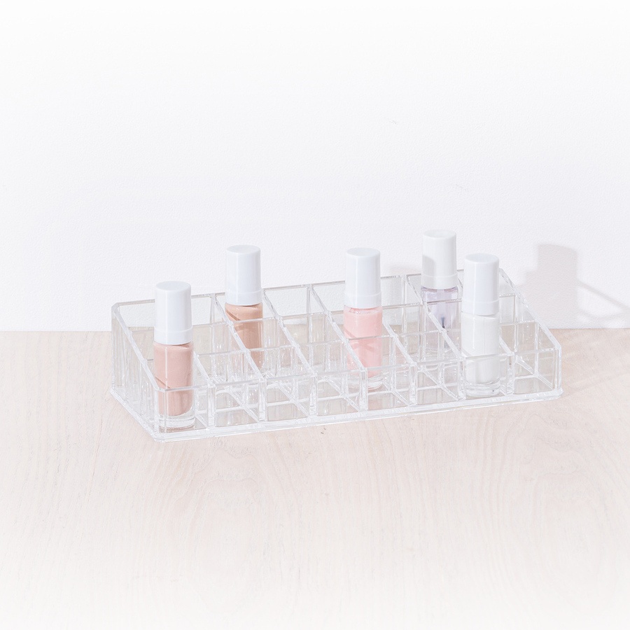 Make-Up Organizer, 24-Section, SELENA ORGANISEUR MAQUILLAGE, 22,4 x 9,1 x H 5 cm, Clear 