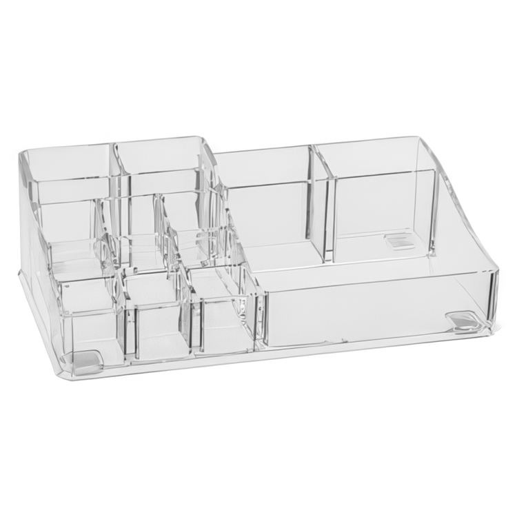 Make up organizer, SELENA LARGE ORGANISEUR MAQUILLAGE, 22,3 x 12,7 x H 7 cm, Clear