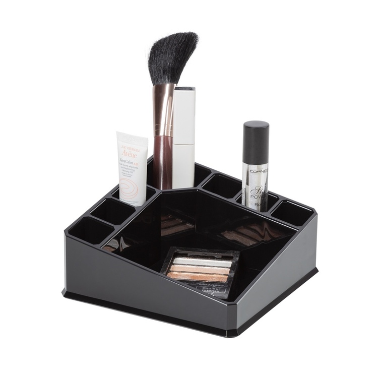Make up organiser, CONFIGURABLE, 22 x 13 x H 8 cm, Black