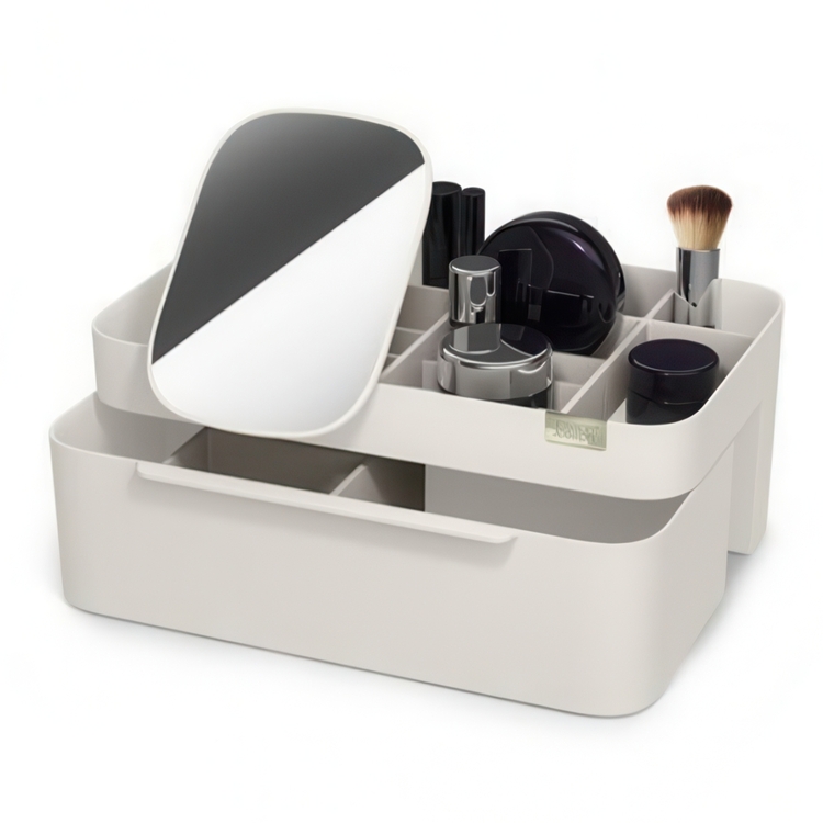 Cosmetic organizer with mirror, VIVA LARGE COSMETIC ORGANISER, Joseph Joseph, Shell